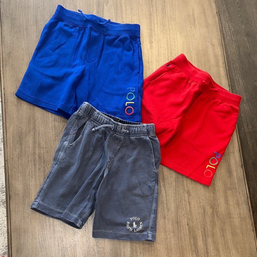 Polo by Ralph Lauren Kids' Blue, Red, and denim blue Shorts Trio